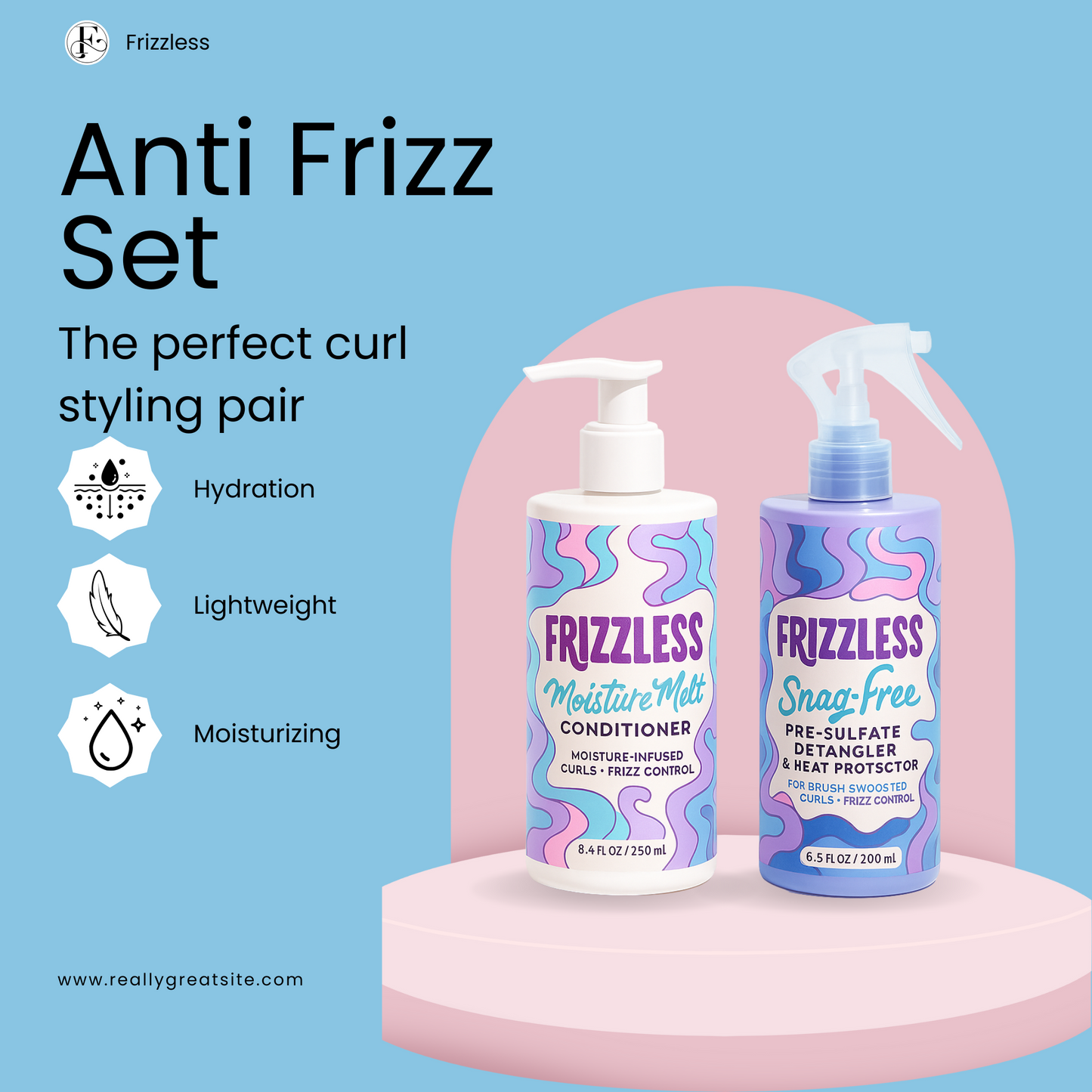 Frizzless Anti-Frizz Curl Styling Set