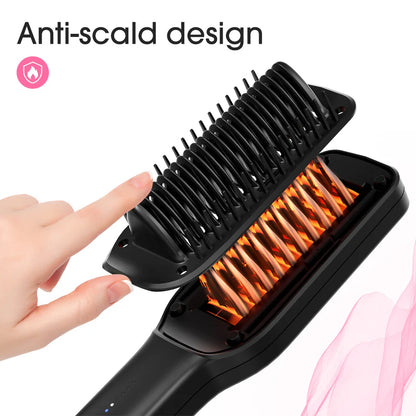 Frizzless 2-in-1 Ionic Hair Straightener Brush